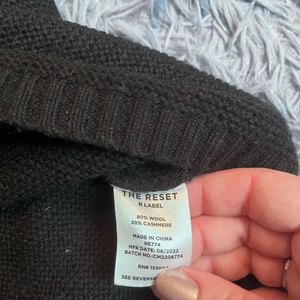 The Reset R Label Black Charming Crew Sweater Top Size XS